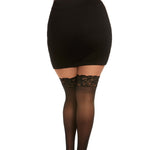 Load image into Gallery viewer, Dreamgirl Plus Size Laced Stay-up Sheer Thigh High Thigh Highs - Nastassy
