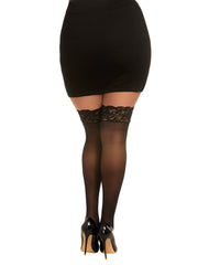 Load image into Gallery viewer, Dreamgirl Plus Size Laced Stay-up Sheer Thigh High Thigh Highs - Nastassy