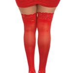 Load image into Gallery viewer, Dreamgirl Plus Size Laced Stay-up Sheer Thigh High Thigh Highs - Nastassy
