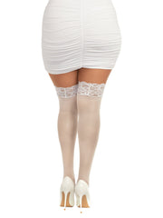 Load image into Gallery viewer, Dreamgirl Plus Size Laced Stay-up Sheer Thigh High Thigh Highs - Nastassy