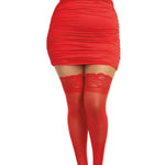 Load image into Gallery viewer, Dreamgirl Plus Size Laced Stay-up Sheer Thigh High Thigh Highs - Nastassy

