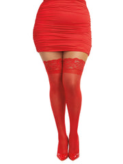 Load image into Gallery viewer, Dreamgirl Plus Size Laced Stay-up Sheer Thigh High Thigh Highs - Nastassy