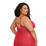 Load image into Gallery viewer, Dreamgirl Plus Size Stretch Mesh Chemise &amp; Robe Set Robes - Nastassy
