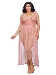 Load image into Gallery viewer, Dreamgirl Plus Size Mosaic Lace Teddy &amp; Sheer Skirt Teddy - Nastassy
