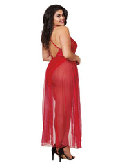 Load image into Gallery viewer, Dreamgirl Plus Size Mosaic Lace Teddy &amp; Sheer Skirt Teddy - Nastassy
