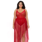 Load image into Gallery viewer, Dreamgirl Plus Size Mosaic Lace Teddy &amp; Sheer Skirt Teddy - Nastassy
