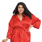 Load image into Gallery viewer, Dreamgirl Plus Size Satin Robe &amp; Chemise Set Robe - Nastassy
