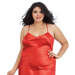 Load image into Gallery viewer, Dreamgirl Plus Size Satin Robe &amp; Chemise Set Robe - Nastassy
