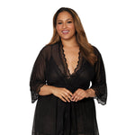 Load image into Gallery viewer, Dreamgirl Plus Size Stretch Mesh Chemise &amp; Robe Set Robes - Nastassy
