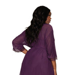 Load image into Gallery viewer, Dreamgirl Plus Size Stretch Mesh Chemise &amp; Robe Set Robes - Nastassy
