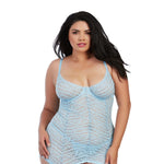 Load image into Gallery viewer, Dreamgirl Plus Size Striped Lace Underwire Garter Slip with G-String Garter Slip - Nastassy
