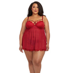 Load image into Gallery viewer, Dreamgirl Plus Size Underwire Push Up Cup Babydoll with Stretch Mesh Skirt Babydoll - Nastassy
