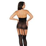 Load image into Gallery viewer, Dreamgirl Sheer Garter Bodystocking with Thigh High Garter Dress - Nastassy

