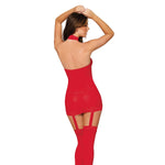 Load image into Gallery viewer, Dreamgirl Sheer Garter Bodystocking with Thigh High Garter Dress - Nastassy
