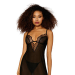 Load image into Gallery viewer, Dreamgirl Stretch Mesh Chemise &amp; Robe Set
