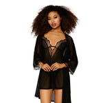 Load image into Gallery viewer, Dreamgirl Stretch Mesh Chemise &amp; Robe Set
