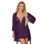 Load image into Gallery viewer, Dreamgirl Stretch Mesh Chemise &amp; Robe Set
