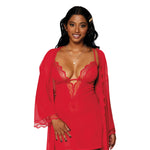 Load image into Gallery viewer, Dreamgirl Stretch Mesh Chemise &amp; Robe Set
